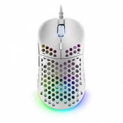 Mars Gaming MM55W White RGB Chroma Gaming Mouse Ultra-lightweight 55g 12800 DPI HUANO Mechanical Switches