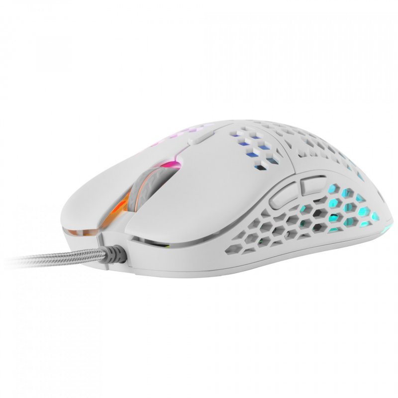 Mars Gaming MM55W White RGB Chroma Gaming Mouse Ultra-lightweight 55g 12800 DPI HUANO Mechanical Switches