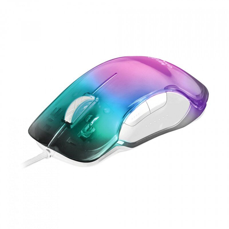 Mars Gaming MMGLOW Chroma-Glow RGB Gaming Mouse Mirror Finish Ultra-Lightweight 12800 DPI White