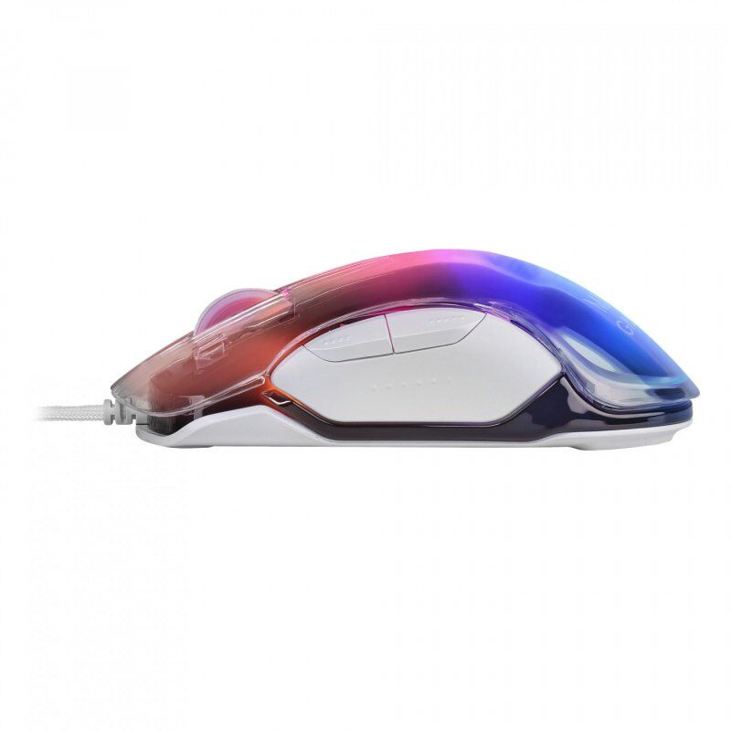 Mars Gaming MMGLOW Chroma-Glow RGB Gaming Mouse Mirror Finish Ultra-Lightweight 12800 DPI White