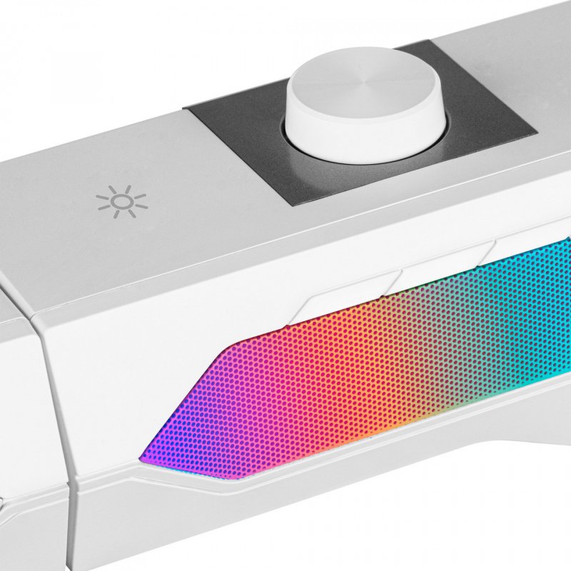 Mars Gaming MSDUOW Soundbar + Gaming Speakers 2.0 RGB Mesh Bluetooth 5.0 and Jack DSP Sound 15W White