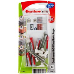 Fischer 557916 ancrage à vis et cheville murale 6 pièce(s) Kit de fiches murales et vis 30 mm