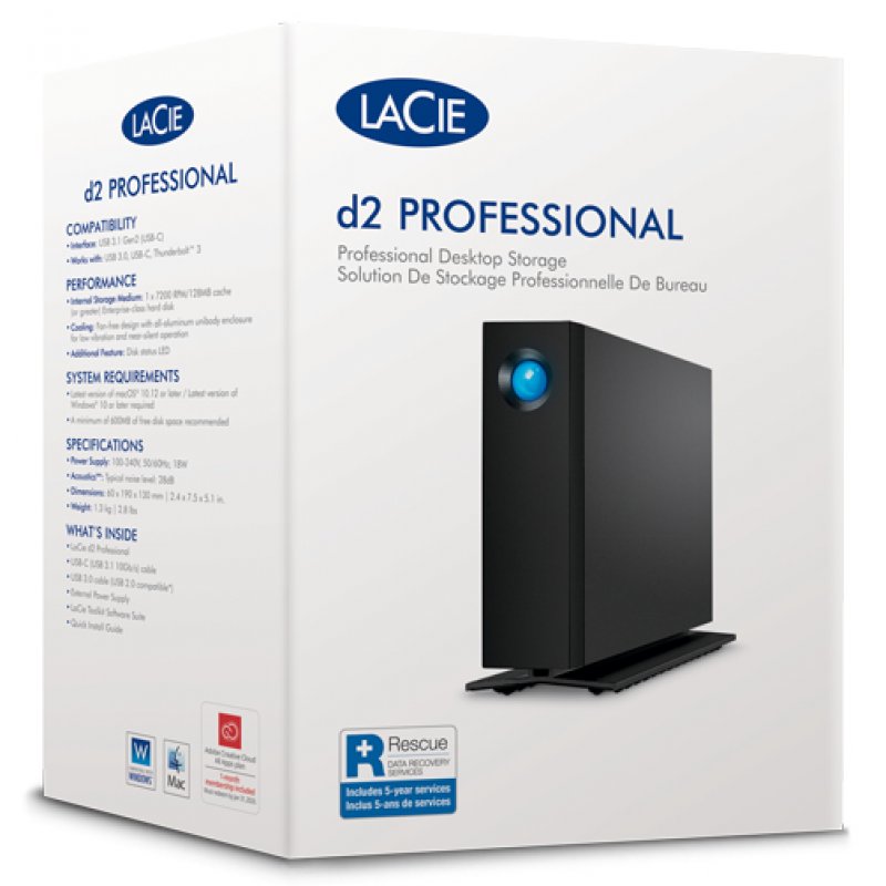 LaCie d2 Professional external hard drive 20 TB Black