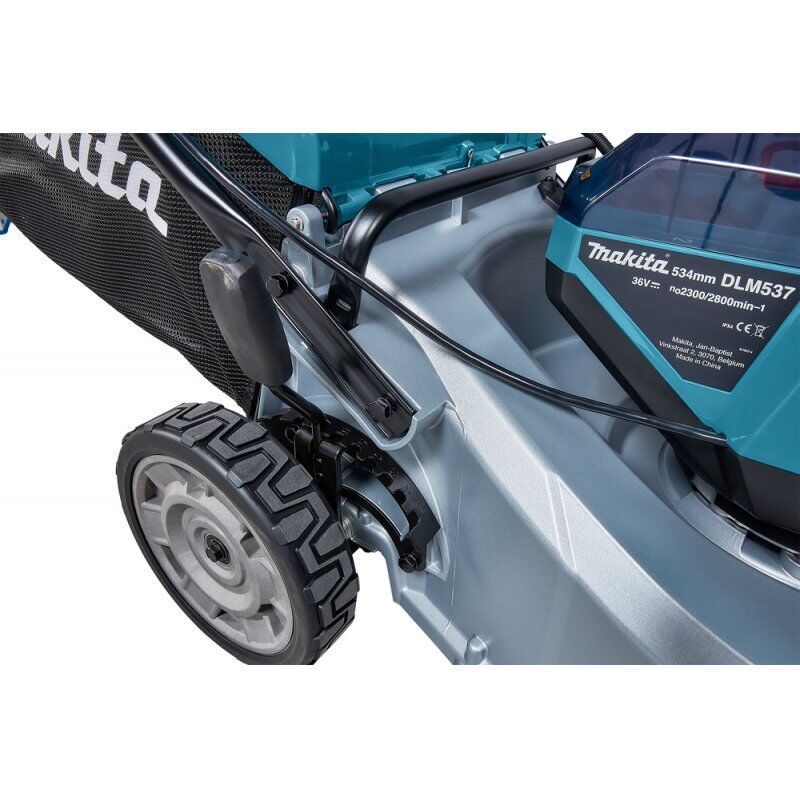 Makita DLM537Z tondeuse à gazon Tondeuse à gazon poussée Batterie Noir, Bleu, Métallique