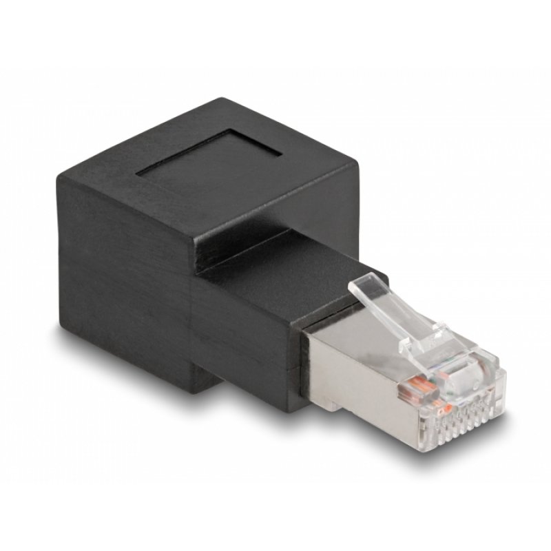 DeLOCK Adaptateur RJ45 mâle à RJ45 femelle Adapter Cat.6A 90° angulé vers la droite