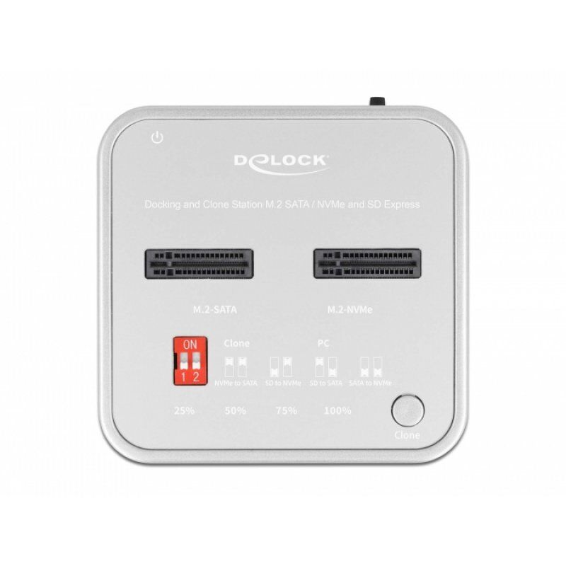 DeLOCK 64138 Station d'accueil de disques de stockage Argent