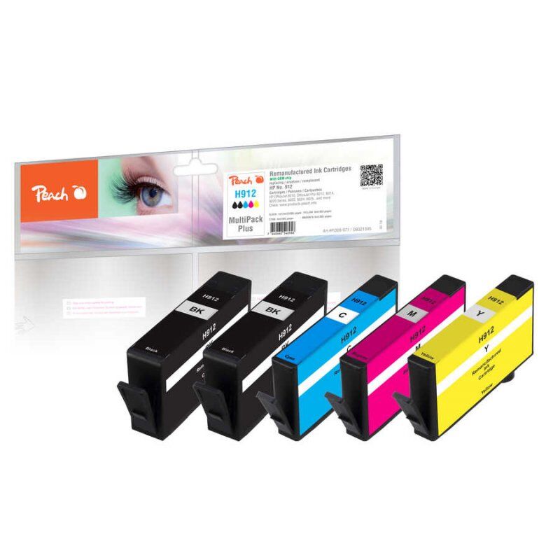 Peach PI300-971 ink cartridge 5 pc(s) Compatible Standard Yield Black, Cyan, Magenta, Yellow