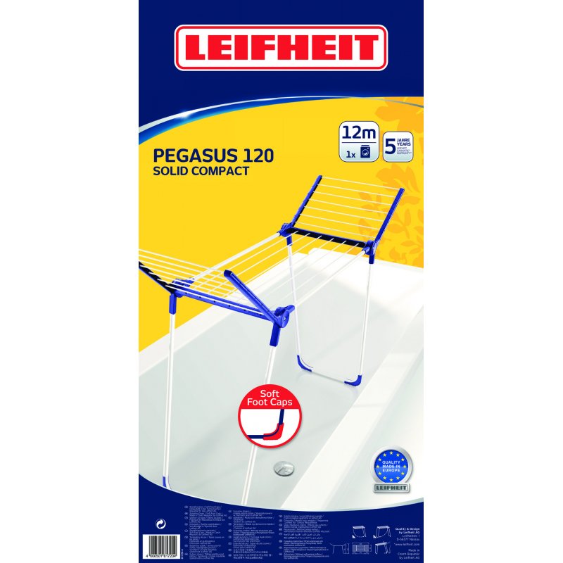 Leifheit Pegasus 120 Solid Compact Floor-standing rack Blue, White
