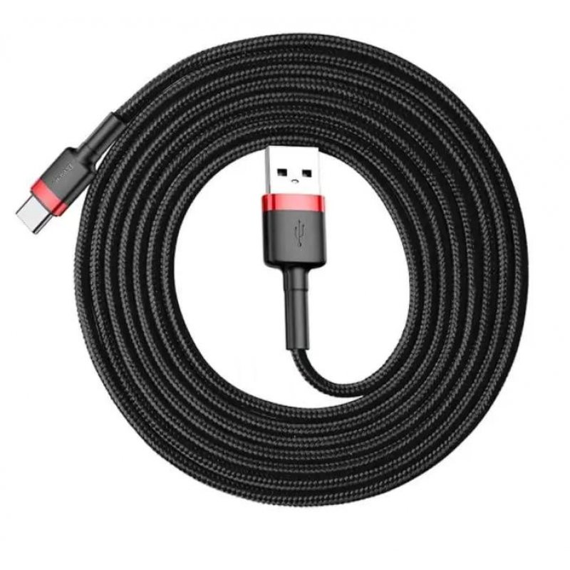 Baseus Type-C Cafule cable 2A, 3m Red/Black (CATKLF-U91)