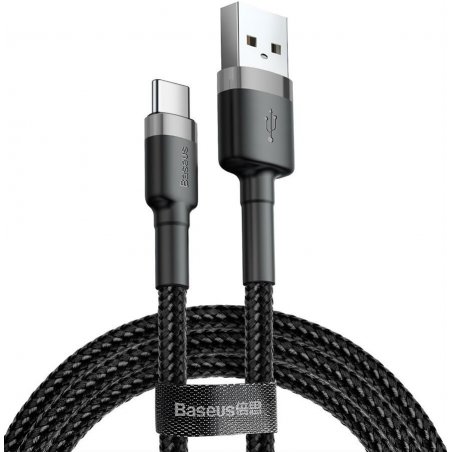 Baseus Type-C Cafule Cable 3A 0.5m Gray + Black (CATKLF-AG1)
