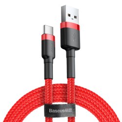 Baseus Type-C Cafule cable 3A 1m Red + Red (CATKLF-B09)