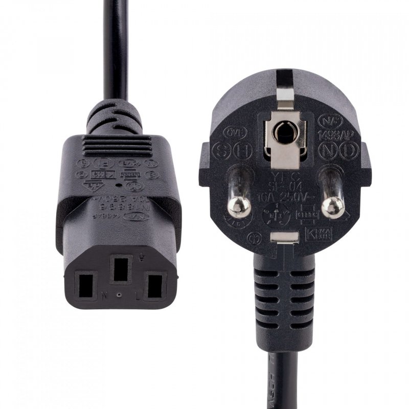 COMPUTER POWER CORD - 3FT (1M) EU SCHUKO TO C13 18AWG