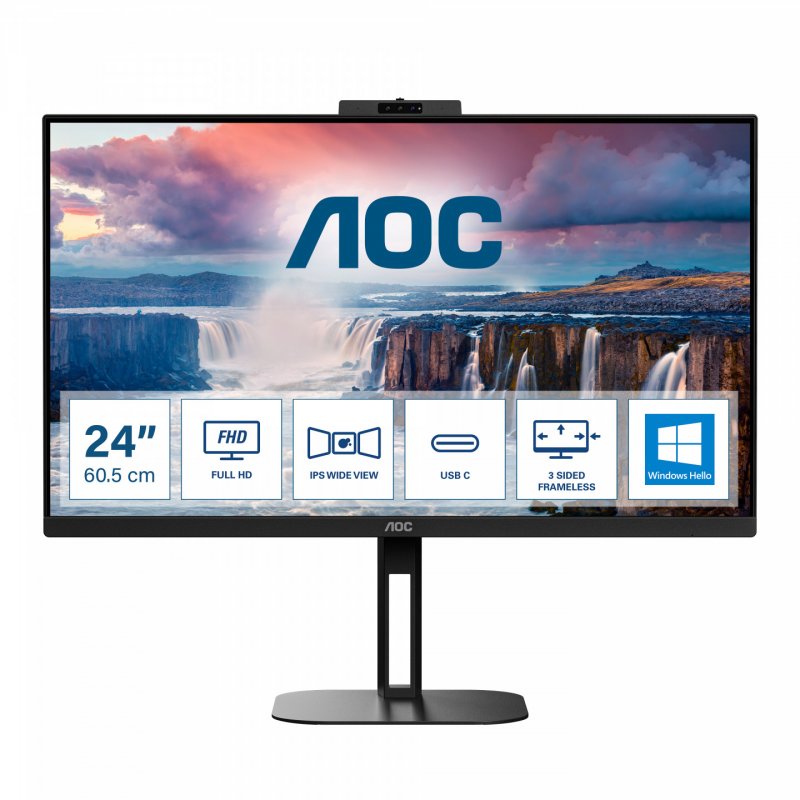 AOC V5 24V5CW écran plat de PC 60,5 cm (23.8") 1920 x 1080 pixels Full HD LED Noir