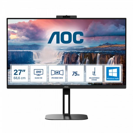 AOC  27 L Q27V5CW/BK  Webcam 2MP Windows Hello