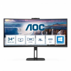 AOC  34 L CU34V5CW/BK  Curved, Webcam 2MP Windows Hello