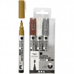 Creativ Company 31337 marker 4 pc(s) Bullet tip Brown, Gold, Silver, White