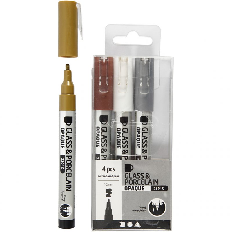Creativ Company 31337 marker 4 pc(s) Bullet tip Brown, Gold, Silver, White