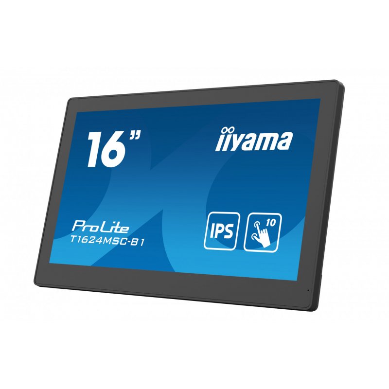 iiyama T1624MSC-B1 affichage de messages Écran plat interactif 39,6 cm (15.6") LCD 450 cd/m² Full HD Noir Écran tacti