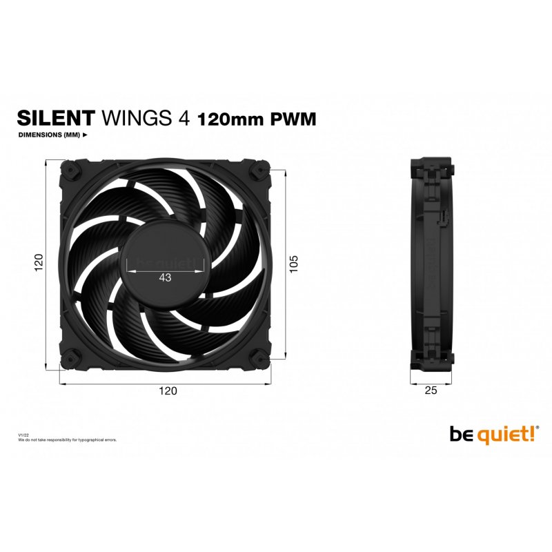 be quiet! SILENT WINGS 4 | 120mm PWM Computer case Fan 12 cm Black 1 pc(s)