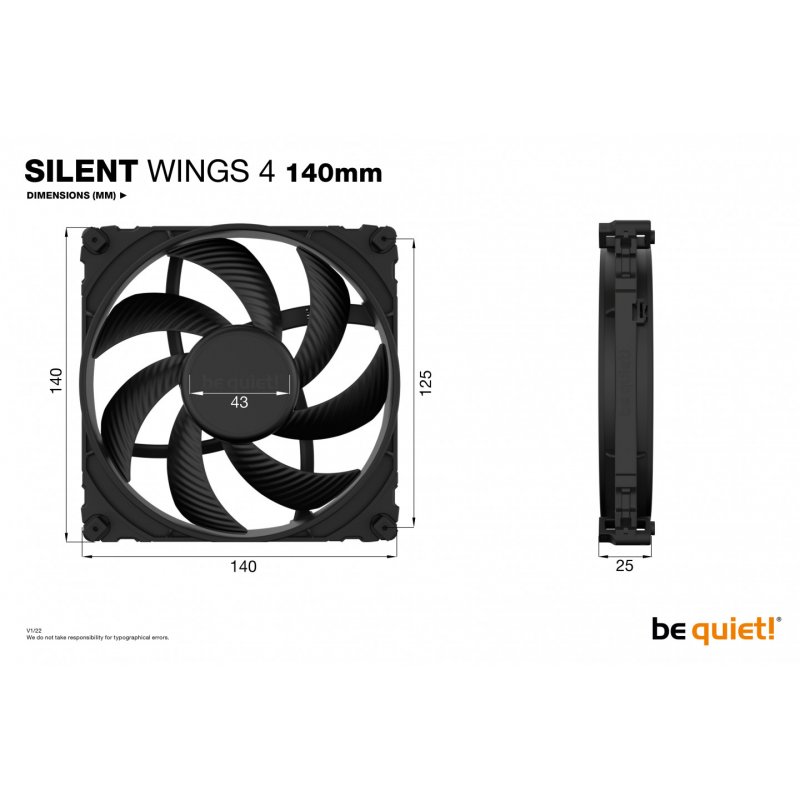be quiet! SILENT WINGS 4 | 140mm Computer case Fan 14 cm Black 1 pc(s)