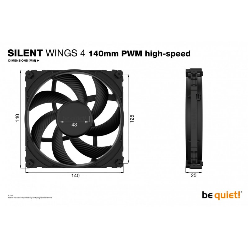be quiet! SILENT WINGS 4 | 140mm PWM Computer case Fan 14 cm Black 1 pc(s)
