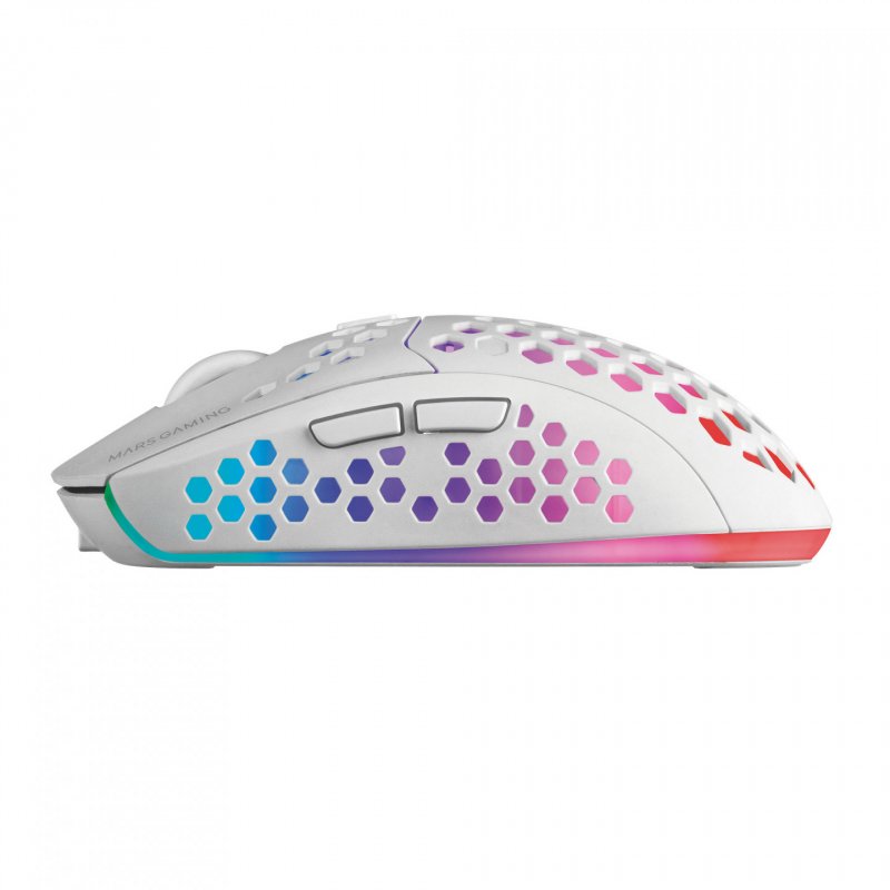 Mars Gaming MMW3W, Wireless Gaming Mouse, RGB Flow, Ultralight 79g, 3200DPI, White