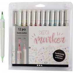 Creativ Company 37380 marker 12 pc(s) Brush/Fine tip Multicolour