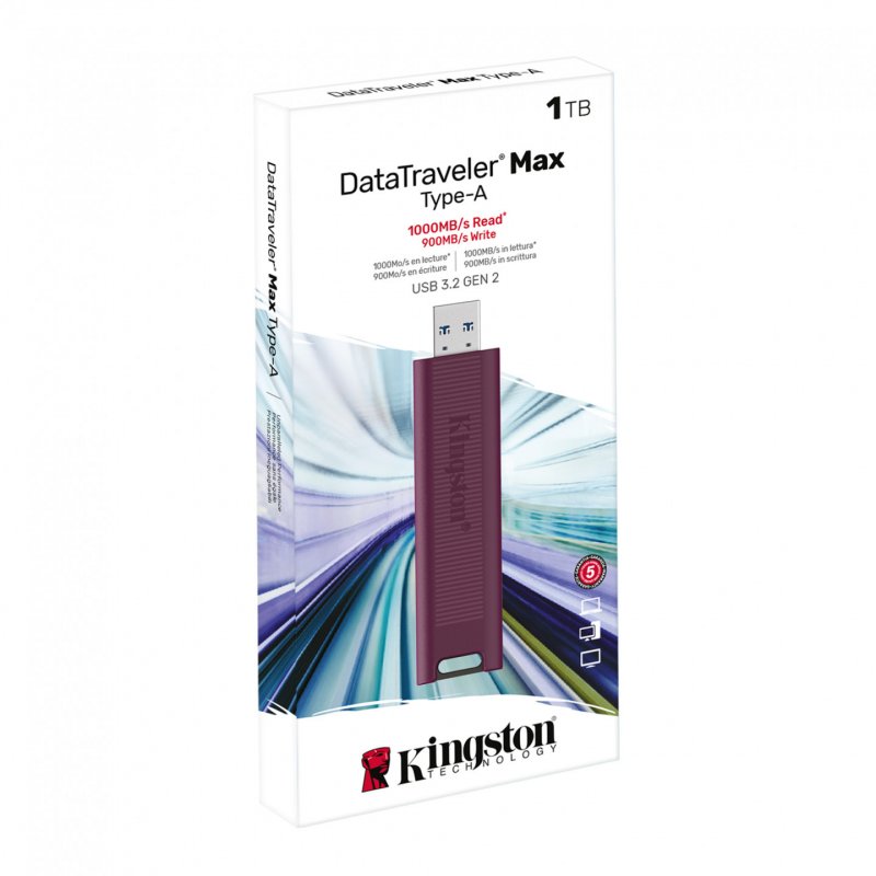 Kingston Technology DataTraveler Max lecteur USB flash 1 To USB Type-A 3.2 Gen 2 (3.1 Gen 2) Rouge