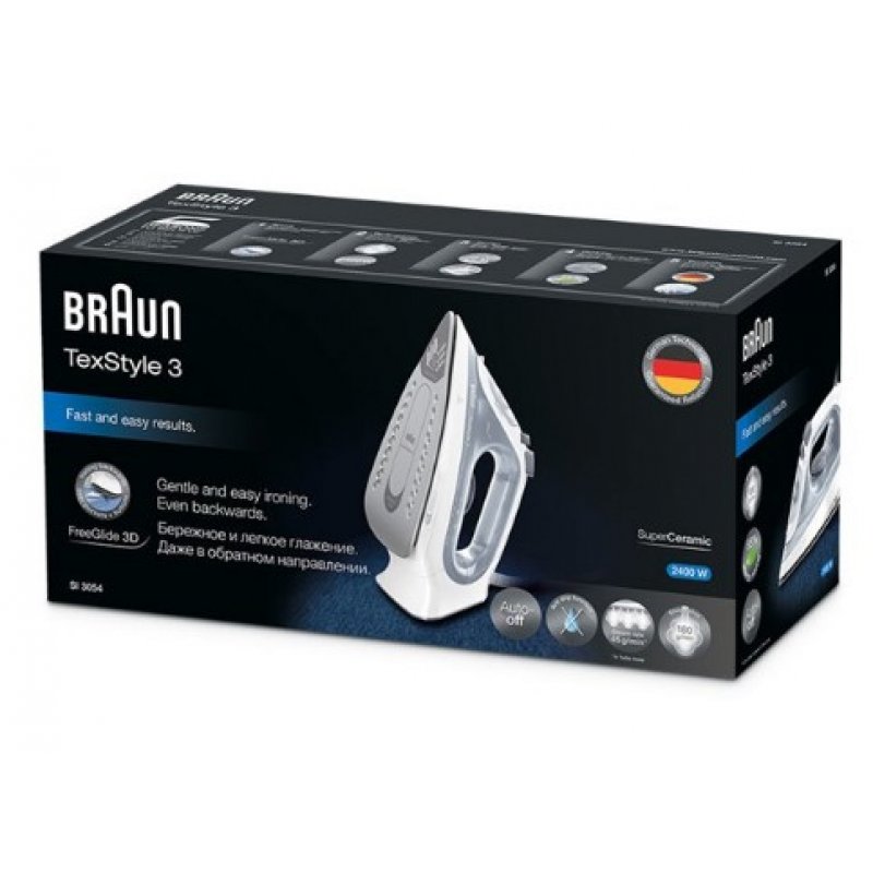 Braun TexStyle 3 SI 3054 Steam iron Ceramic soleplate 2400 W Grey