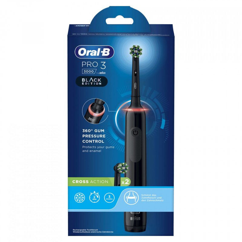 Oral-B Pro 3 3000 Adulte Brosse à dents rotative oscillante Noir
