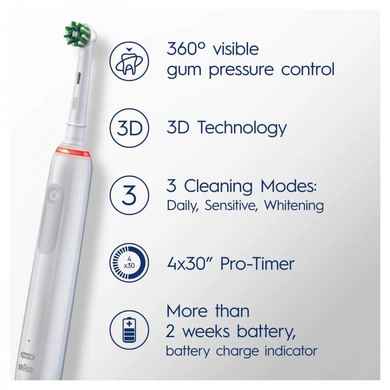 Oral-B Pro Sensitive Clean Pro 3 Adult Rotating-oscillating toothbrush White