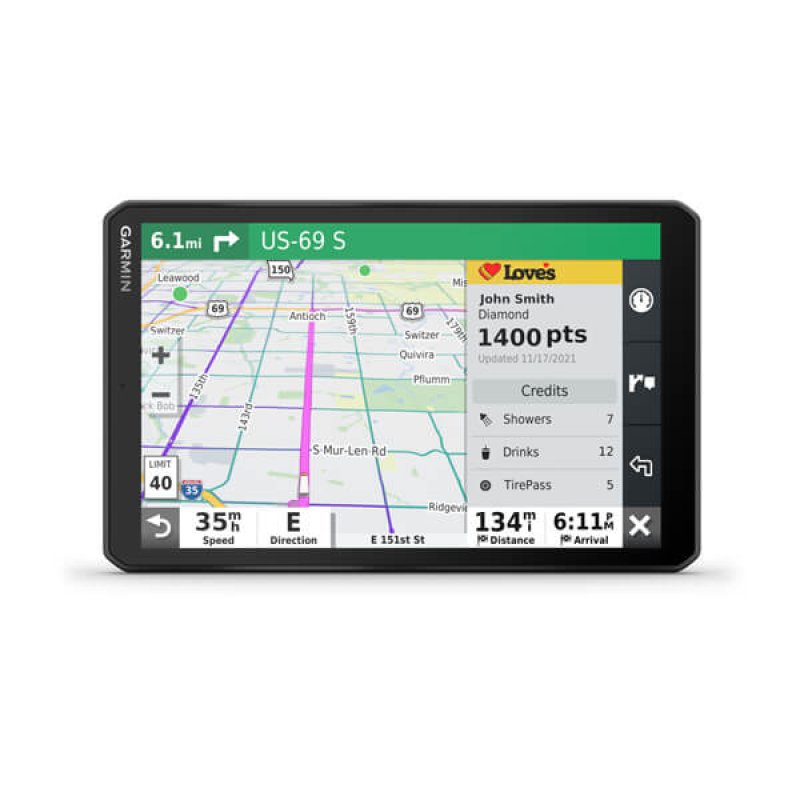 Garmin DEZL LGV810 navigateur Fixé 22,9 cm (9") TFT Écran tactile 405 g Noir