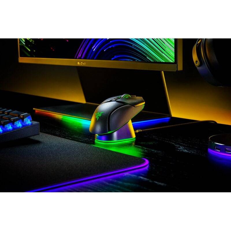 Razer MOUSE DOCK PRO Souris Noir USB Recharge sans fil Intérieure