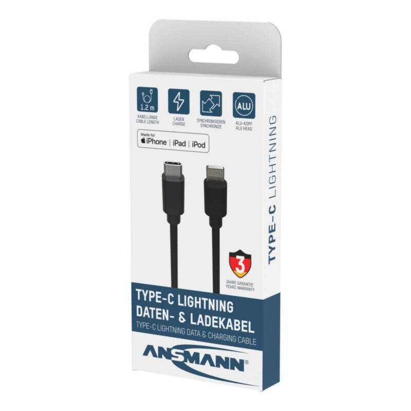 Type C / Lightning USB Daten- und  Ladekabel 120 cm