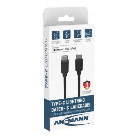 Ansmann 1700-0107 lightning cable 2 m Black