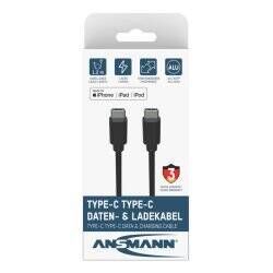 Ansmann 1700-0121 câble USB 0,12 m USB C Noir