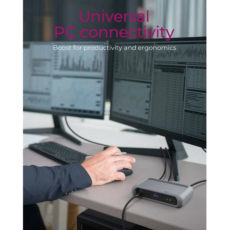 ICY BOX IB-HUB801-TB4 Thunderbolt 4 40000 Mbit/s Anthracite, Noir