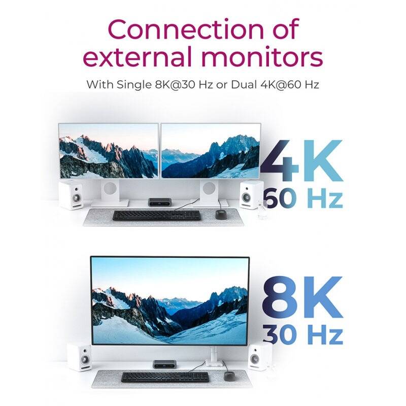 ICY BOX IB-HUB801-TB4 Thunderbolt 4 40000 Mbit/s Anthracite, Black