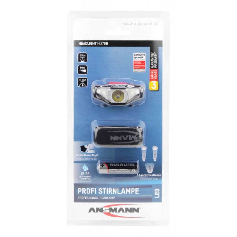 Ansmann HD70B Noir Lampe frontale LED