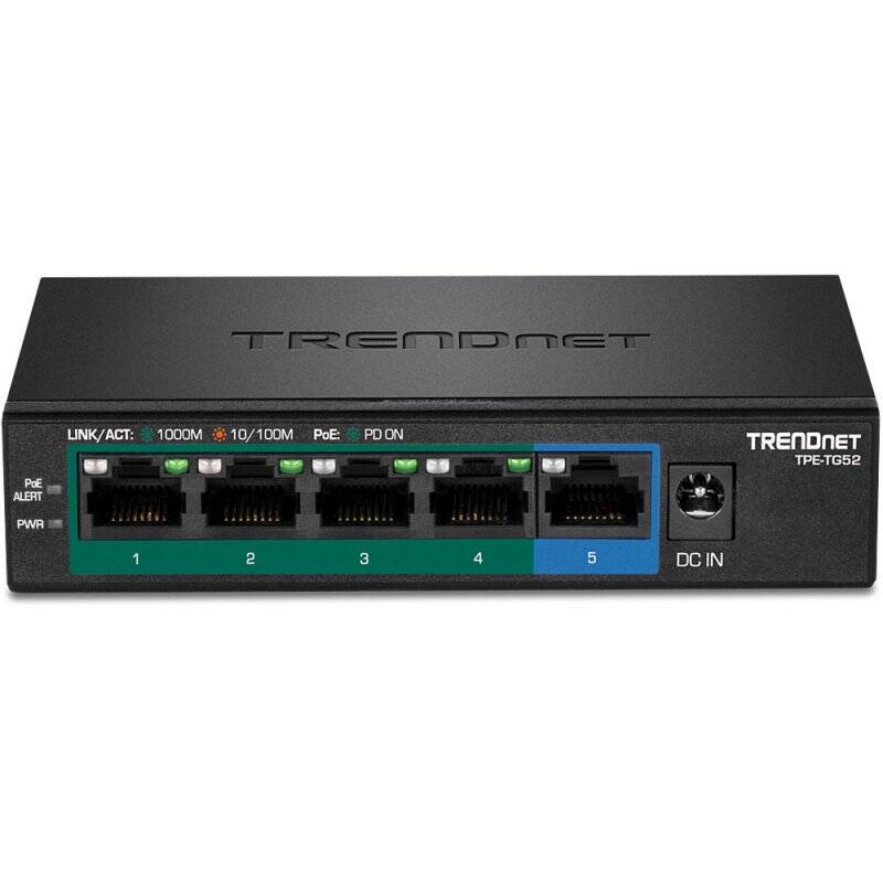 Trendnet TPE-TG52 commutateur réseau Non-géré Gigabit Ethernet (10/100/1000) Connexion Ethernet, supportant l'aliment