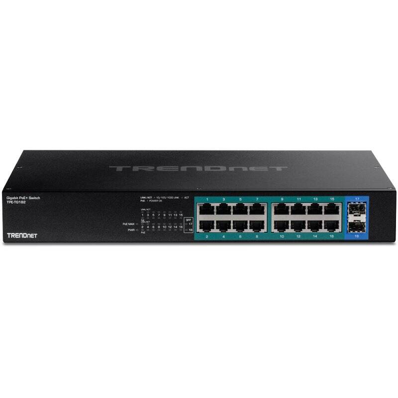 Trendnet TPE-TG182 commutateur réseau Gigabit Ethernet (10/100/1000) Connexion Ethernet, supportant l'alimentation via 
