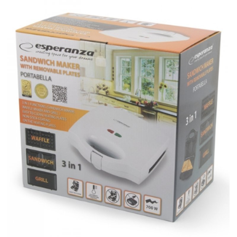 Appareil à Croque-Monsieur Esperanza EKT006W (Blanc)