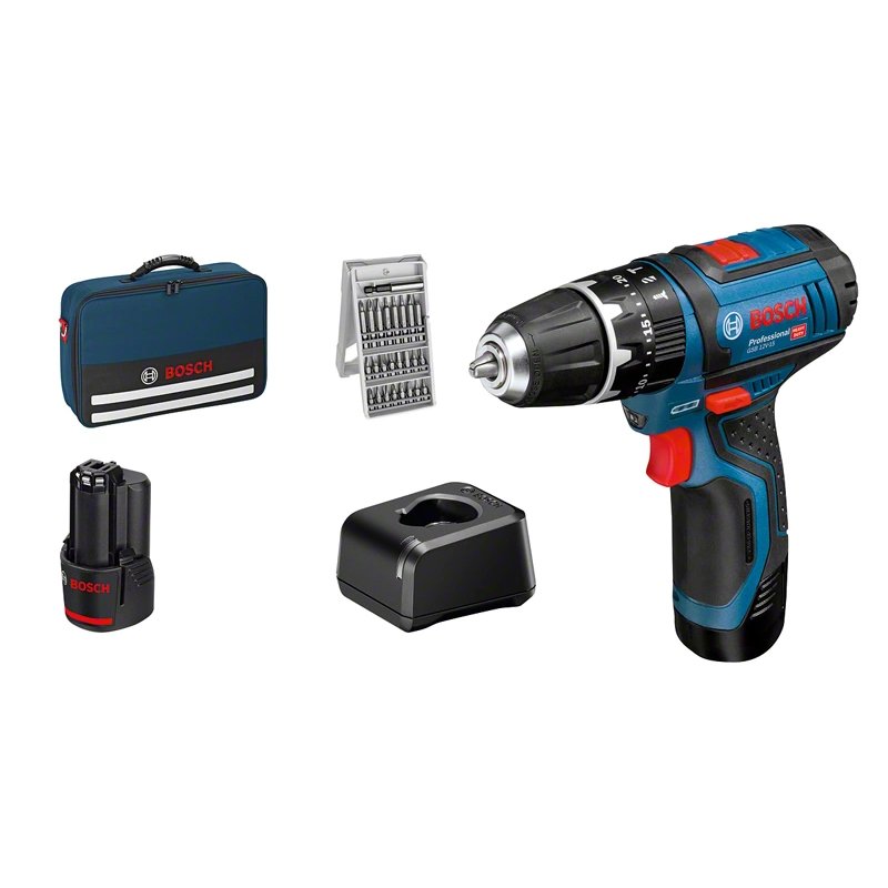 Bosch GSB 12V-15 1300 RPM Black, Blue