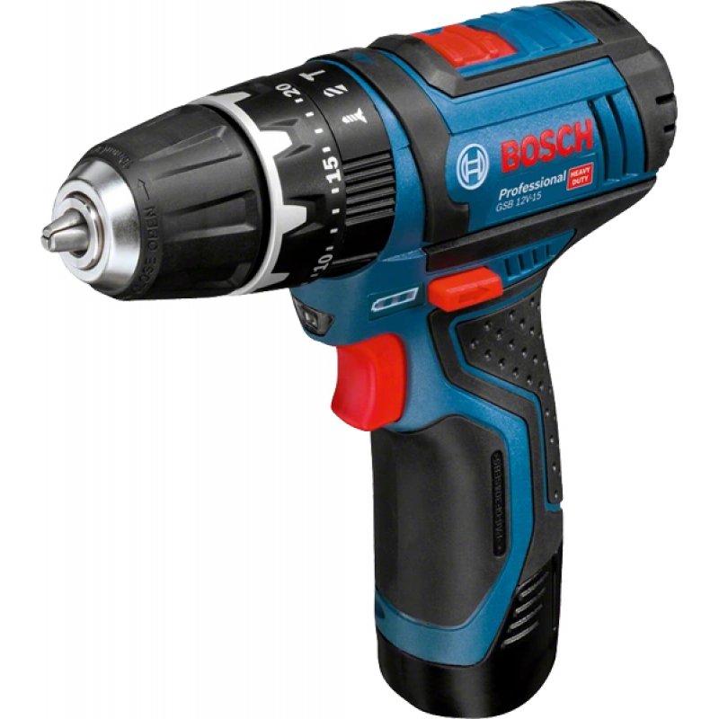 Bosch GSB 12V-15 1300 RPM Black, Blue