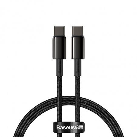Baseus Type-C - Type-C cable Tungsten Gold Fast charging and data 100W (20V/5A) 1m Black (CATWJ-01)