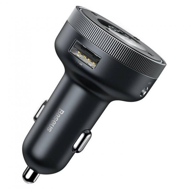 Baseus Car Charger Bluetooth FM Transmitter Enjoy Car with LED display Wireless U+U+3,5mm audio+TF MP3 Charger BT 5.0, 3