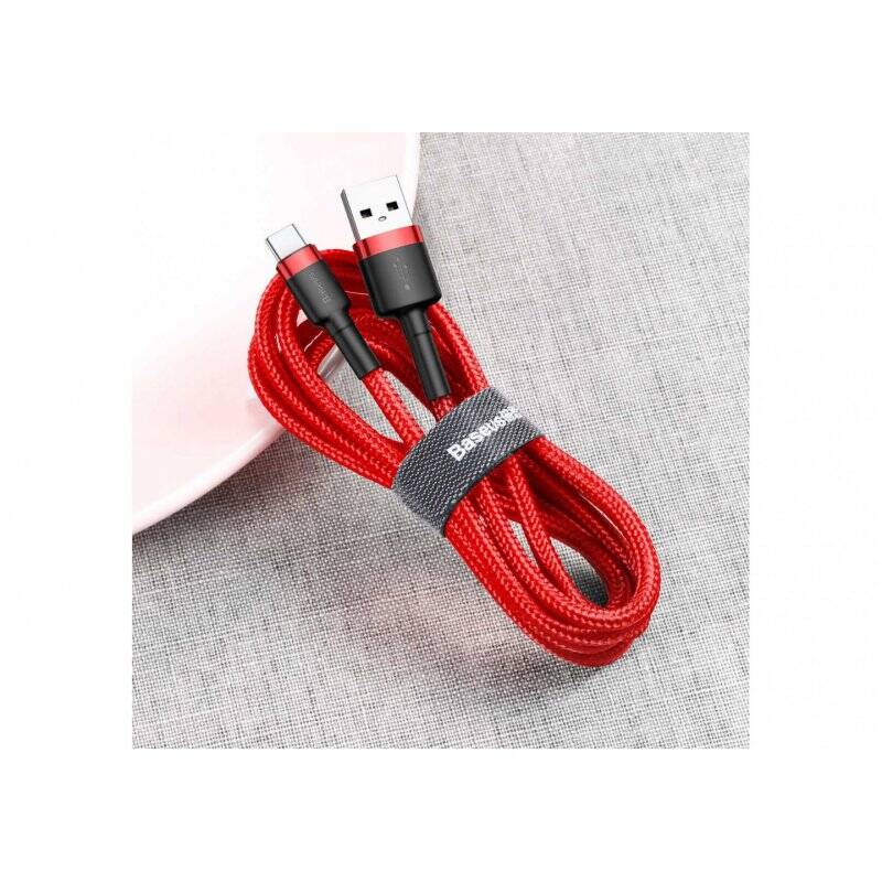 Baseus Type-C Cafule Cable 3A 0.5m Red + Red (CATKLF-A09)