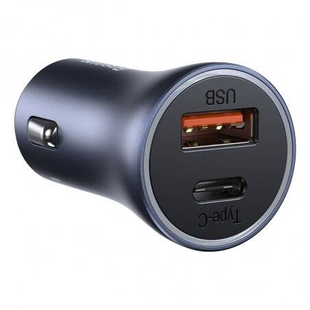 Baseus Car Charger Golden Contactor Pro Dual Quick Charger U+C Power Delivery 3.0 Quick Charge 4, SCP FCP AFC 40W Dark G
