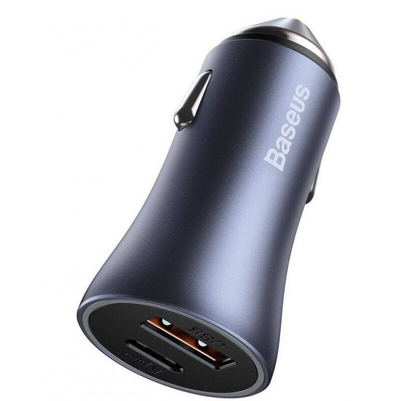Baseus Golden Contactor Pro Dual Smartphone Grey Cigar lighter Fast charging Indoor