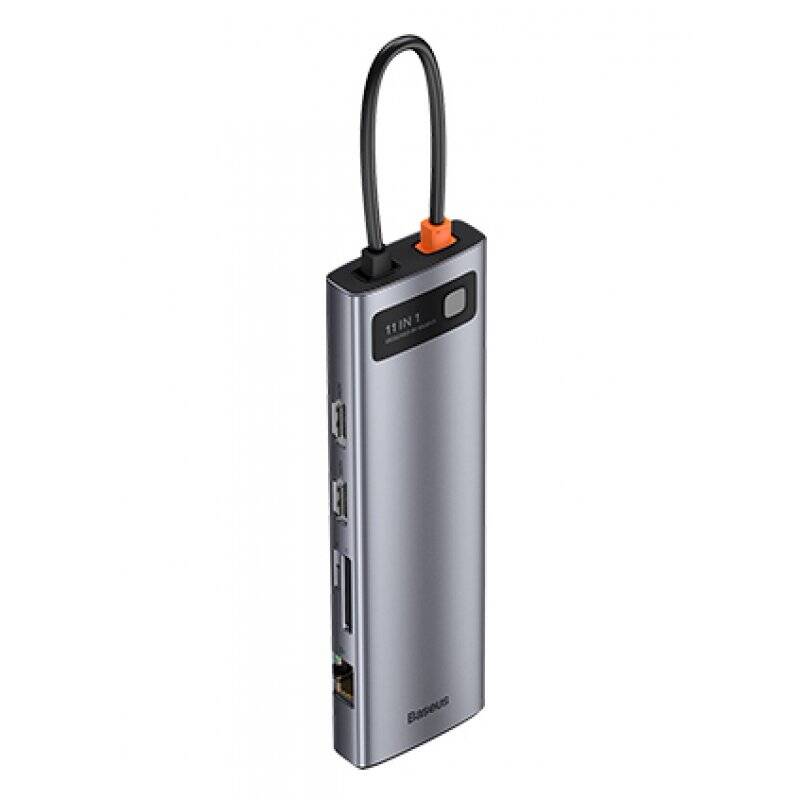 Baseus Metal Gleam Series 11-in-1 Wired USB 3.2 Gen 1 (3.1 Gen 1) Type-C Grey